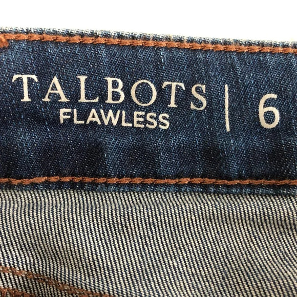 Talbots Flawless High-Rise Barely Boot 5 Pocket Med Wash Denim Jeans Blue 6 NWOT - Picture 12 of 13
